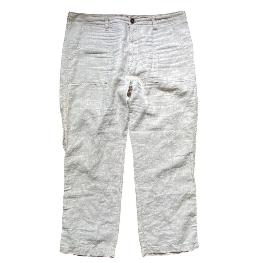 OLD NAVY Womens Size XL Natural Linen High Rise Wide Leg Casual Pant NEW